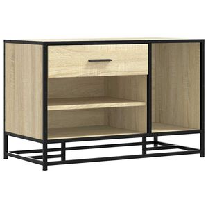 vidaXL batų suolas Sonoma ąžuolas 80x40x53,5 cm Mediena ir metalas