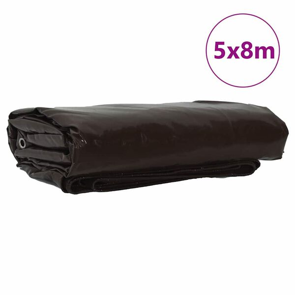 vidaXL Tentinis audinys 650g / m² Ruda 5 x 8 m Drobė su PVC danga
