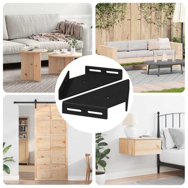 vidaXL Kampinis laikiklis 2 pcs Juoda 138,5 x 50,5 x 16 mm Geležis