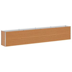 vidaXL Paauk&scaron;tinta sodo lova 390 x 50 x 68 cm Cinkuota plienas