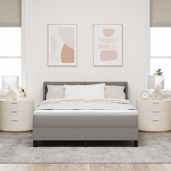 vidaXL Kiemas lova su čiužiniu Taupe 200 x 160 cm Poliesteris