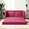 vidaXL Grindų sofa-lova, 2-1, raudonojo vyno, 122x204x55cm, aksomas