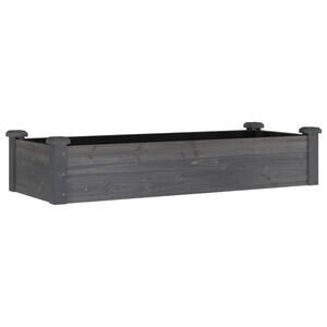 vidaXL Auk&scaron;tas sodo lovelis su įdėklu, pilkas, 120x45x25cm, eglė