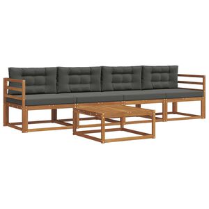 vidaXL Lauko sofos komplektas su pagalve 5 pcs Natūralus ir antracitas
