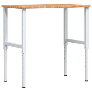 vidaXL Darbastalis, 100x60x(71,5-98)cm, ąžuolo masyvas, stačiakampis