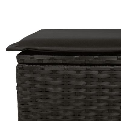 vidaXL Sofos komplektas su pagalvėlėmis, 12 dalių, juodas, poliratanas