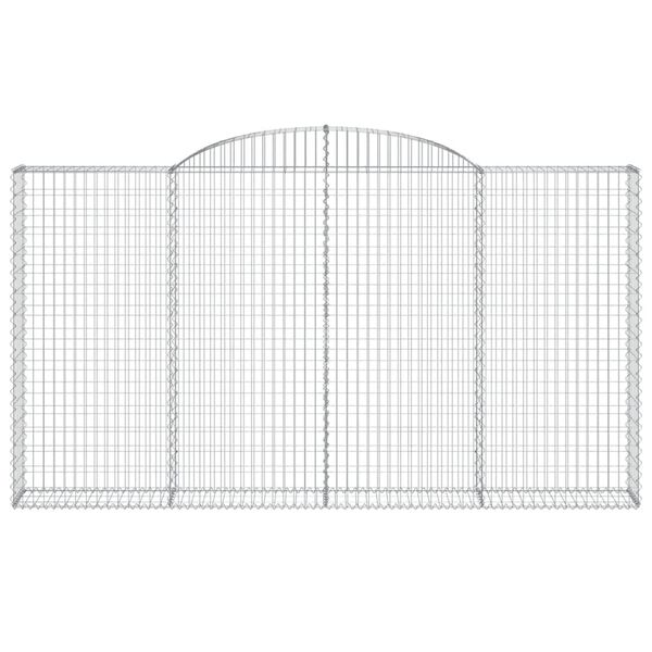 vidaXL Išlenkti gabiono krepšiai, 7vnt., 300x30x160/180cm, geležis