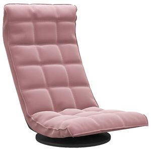 vidaXL Ant grindų pastatoma pasukama kėdė, rožinės spalvos, aksomas