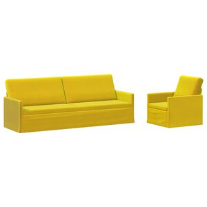 vidaXL Sofos komplektas 2 pcs Geltona Aksomas