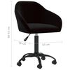 vidaXL Pasukamos valgomojo kėdės, 6vnt., juodos spalvos, aksomas
