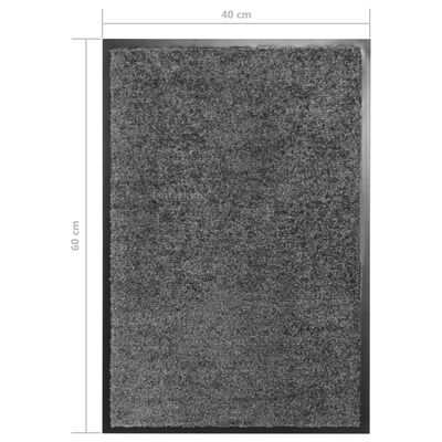 vidaXL Durų kilimėlis, antracito spalvos, 40x60cm, plaunamas