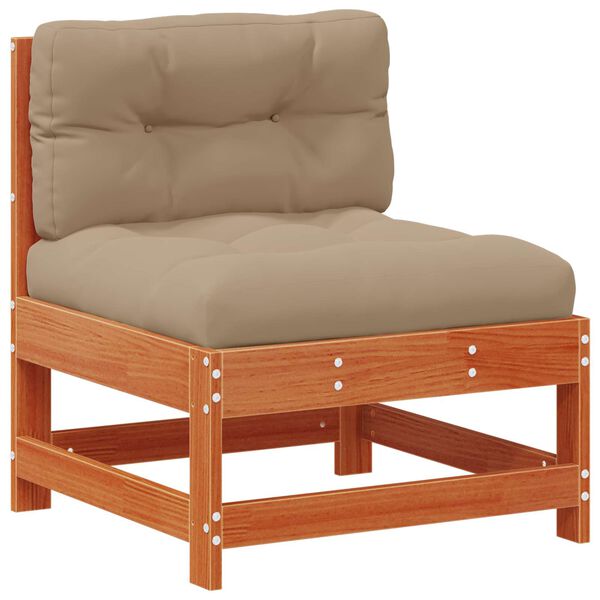 vidaXL Sodo vidurinė sofa Tvirtas pu&scaron;ies medis Va&scaron;ko Ruda