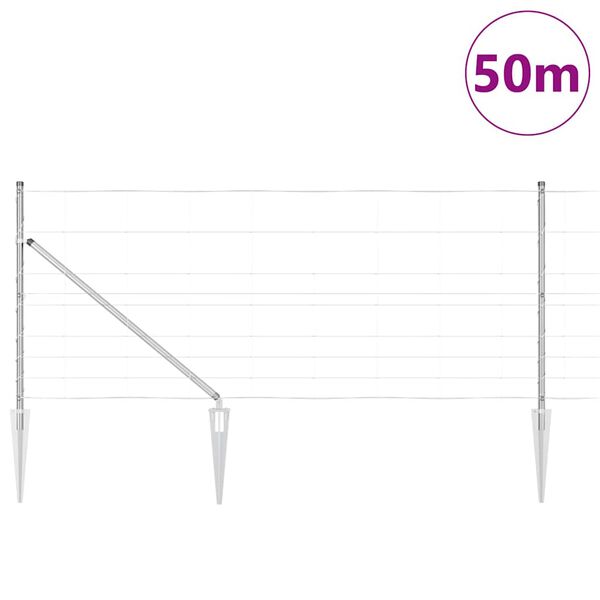 vidaXL Tvorelės stulpas Cinkuotas 50 x 1 m Plienas