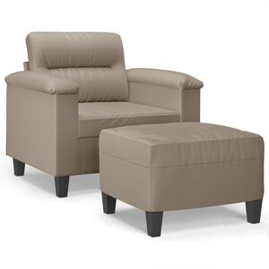 vidaXL Krėslas su pakoja, taupe spalvos, 60cm, mikropluo&scaron;to audinys