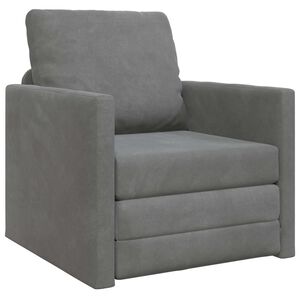 vidaXL Sofa lova 60cm Tamsiai pilka Aksomas
