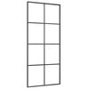 vidaXL Stumdomos durys, juodos, 90x205cm, aliuminis ir ESG stiklas