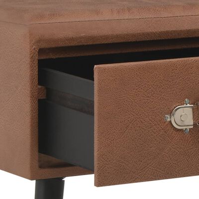 vidaXL Kavos staliukas, tamsiai rudos sp., 80x40x46cm, dirbtinė oda