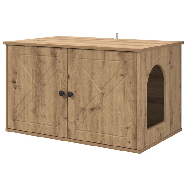 vidaXL Katės namelis Meistrų ąžuolas 85 x 55 x 50 cm Apdirbta mediena