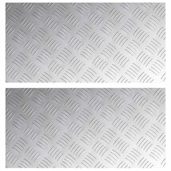 vidaXL Laiptų danga Stačiakampio 2 pcs Sidabro 60 x 30 cm Aliuminis