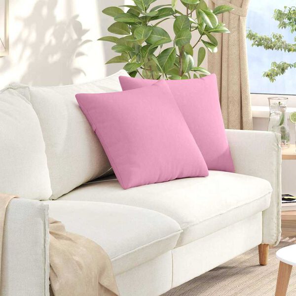 vidaXL Sofa Pagalvės 2 pcs Rožinė 50 x 50 cm audinys