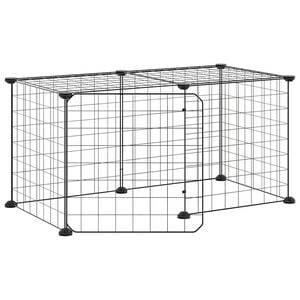 vidaXL Augintinių narvas, 8 segmentai, juodas, 70x35x35cm, plienas