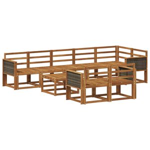 vidaXL Lauko sofos komplektas 9 pcs Natūrali Kietos akacijos mediena