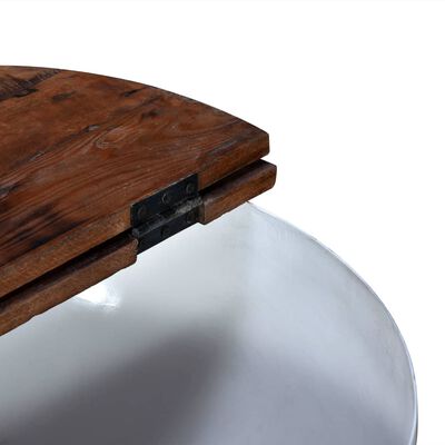vidaXL Kavos staliukas, perdirbta mediena, dubens formos, baltas