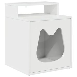vidaXL Katės namelis Blizgus baltas 42,5 x 40 x 53,5 cm