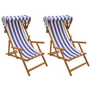vidaXL Gulintojas 2 pcs 3 Pozicija Kietas eukalipto medis