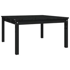 vidaXL Sodo stalas, juodas, 82,5x82,5x45cm, pu&scaron;ies medienos masyvas