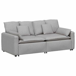 vidaXL Modulinė sofa su pagalvėlėmis, debesų pilka
