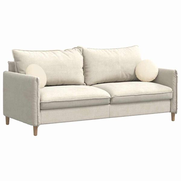 vidaXL Sėdynių pagalvėlės 2 pcs Kreminė Ø 30 cm Kordūrinis audinys