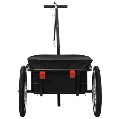 vidaXL Dviračio priekaba/vežimėlis, juoda, 155x60x83cm, plienas