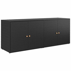 vidaXL Sodo daiktadėžė, juoda, 198x55,5x80cm, polirotangas