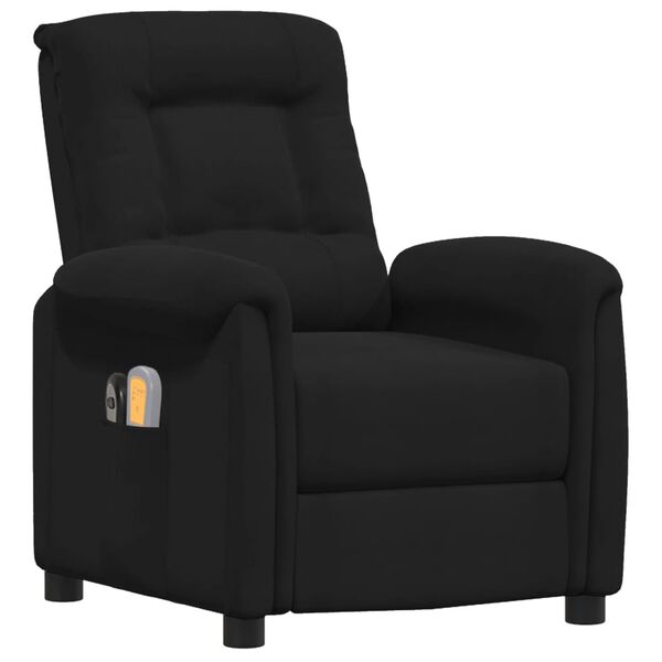 vidaXL Elektrinis masažinis krėslas, juodas, mikropluošto audinys