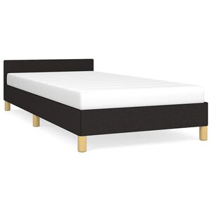 vidaXL Lovos rėmas su galvūgaliu be čiužinio, juodas, 90x200cm audinys