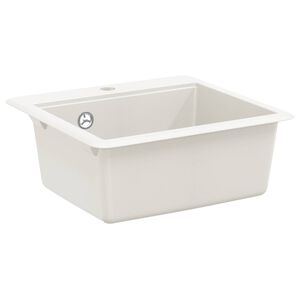 vidaXL Kriauklė 80% Kvarcas ir 20% Derva 470 x 440 mm Balta