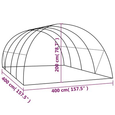 vidaXL Šiltnamis, 4x4x2m, 16m²