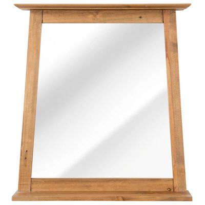 vidaXL Vonios kambario veidrodis, 70x12x79cm, pušies medienos masyvas