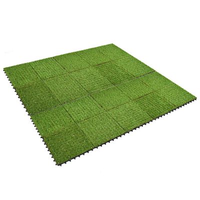 vidaXL Dirbtinės žolės plytelės, 20 vnt., 30 x 30 cm, žalios spalvos