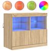 vidaXL &Scaron;oninė spintelė su LED lemputėmis, ąžuolo spalvos, 81x37x67cm