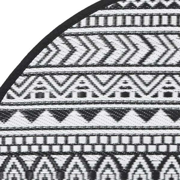 vidaXL Lauko kilimas, ARAKIL juodos spalvos, 200cm skersmens, PP