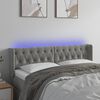 vidaXL Galvūgalis su LED, &scaron;viesiai pilkas, 163x16x78/88cm, aksomas