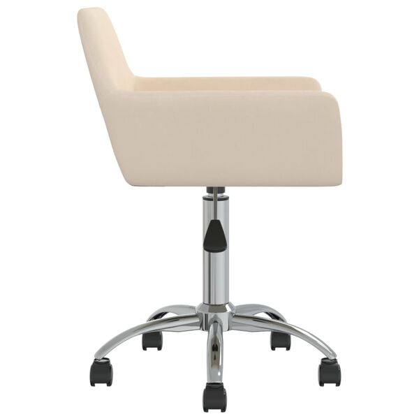 vidaXL Valgomojo kėdės, 6 vnt., kreminės spalvos, audinys, pasukamos
