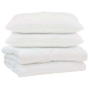 vidaXL Antklodė su pagalve 3 pcs Balta Mikropluo&scaron;tas