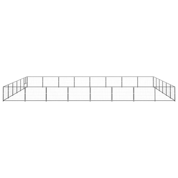 vidaXL Voljeras šunims, juodos spalvos, 48m², plienas
