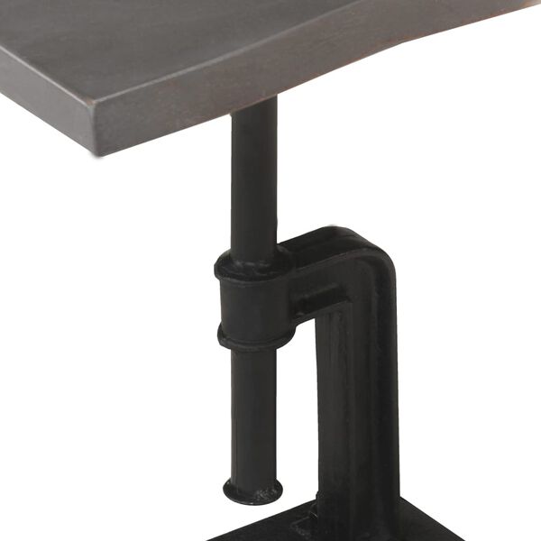 vidaXL &Scaron;oninis staliukas, pilkas, 45x35x48cm, akacija ir ketus