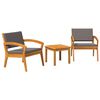 vidaXL Bistro komplektas 3 vnt. Ruda Poliesteris