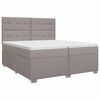 vidaXL Spyruoklinė lova su čiužiniu Taupe 200 x 200 cm Audinys