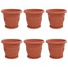 vidaXL Augalų vazonai 6 vnt. Raudona plyta &Oslash; 34 x 28 cm Plastmasė